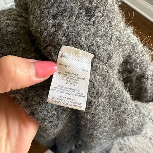 Current/Elliott The Long Slash Pocket Open Front Sweater Cardigan Gray L - Picture 8 of 9